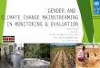 GENDER AND CLIMATE CHANGE MAINSTREAMING IN MONITORING & EVALUATION GEOFFREY OMEDO UNDP KENYA UN JOINT PROGRAMME ON CLIMATE CHANGE Email: Geoffrey.Omedo@undp.orgEmail: