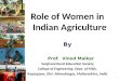 Role of Women in Indian Agriculture By Prof. Vinod Malkar Sanjivani Rural Education Society, College of Engineering, Dept. of MBA, Kopargaon, Dist: Ahmednagar,