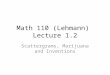 Math 110 (Lehmann) Lecture 1.2 Scattergrams, Marijuana and Inventions