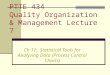 PTTE 434 Quality Organization & Management Lecture 7 Ch 11: Statistical Tools for Analyzing Data (Process Control Charts)