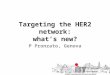 Targeting the HER2 network: what’s new? P Pronzato, Genova