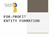 FOR-PROFIT ENTITY FORMATION. THIS DOES NOT SUBSTITUTE FOR LEGAL ADVICE Just as a reminder: ●This is an Introduction to Legal Issues that commonly affect
