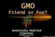 GMO Friend or Foe? Genetically Modified Organisms Designed by Nina Murray For OSSTF Image credit: Microsoft clipart