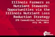 Illinois Farmers as Nutrient Stewards: Opportunities via the Illinois Nutrient Loss Reduction Strategy IFB Commodities Conference July 30, 2014 Lauren