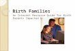 Birth Families An Internet Resource Guide for Birth Parents Impacted by Adoption