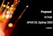 AARNet Copyright 2007 Proposal to host APAN 29, Sydney 2010 AARNet