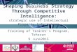 Shaping Business Strategy Through Competitive Intelligence: strategic use of Intellectual Property Information Training of Trainer’s Program, Teheran 9