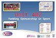 Unit 402 Funding Sponsorship in Sport. 402.1 Sources of funding and sponsorship available 402.2 Advantages/disadvantages of sources of finance
