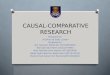 CAUSAL-COMPARATIVE RESEARCH Prepared for: Dr.Johan @ Eddy Luaran Prepared by: Nur Hazwani Mohd Nor (2013833994) Noriziati Abd Halim (2013277906) Noor fadzilah