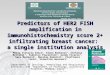 Predictors of HER2 FISH amplification in immunohistochemistry score 2+ infiltrating breast cancer: a single institution analysis Maria Vittoria Dieci 1,