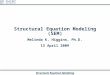 Structural Equation Modeling Structural Equation Modeling (SEM) Melinda K. Higgins, Ph.D. 13 April 2009