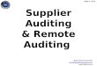 Slide 1 of 21 Robert Packard, President  rob@13485cert.com Supplier Auditing & Remote Auditing