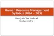 Punjab Technical University Human Resource Management Syllabus (MBA – 203)