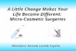 A Little Change Makes Your Life Become Different: Micro-Cosmetic Surgeries Members: Annie& Lexie& Sophia