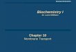 Chapter 10 Membrane Transport Chapter 10 Membrane Transport Biochemistry I Dr. Loren Williams Biochemistry I Dr. Loren Williams Revised 03/11/2013