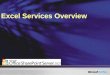 Excel Services Overview. Broad sharing of spreadsheets Business intelligence capabilities Excel services architecture What Will We Cover?