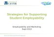 Strategies for Supporting Student Employability Employability and Marketing Sept 2013