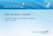 Health IT Policy Committee Meeting June 10, 2014 Data Analytics Update 1