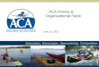 Education. Recreation. Stewardship. Competition ACA History & Organizational Facts June 16, 2012