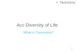1 Acc Diversity of Life What is Taxonomy? Taxonomy