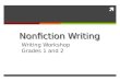 ïƒ¬ Nonfiction Writing Writing Workshop Grades 1 and 2