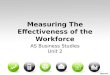 Measuring The Effectiveness of the Workforce AS Business Studies Unit 2