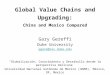 Global Value Chains and Upgrading: China and Mexico Compared Gary Gereffi Duke University ggere@soc.duke.edu “Globalización, Conocimiento y Desarrollo
