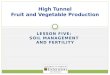 LESSON FIVE: SOIL MANAGEMENT AND FERTILITY High Tunnel Fruit and Vegetable Production