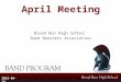 April Meeting Broad Run High School Band Boosters Association 2015-04-14