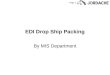Page 1 EDI Drop Ship Packing By MIS Department. Page 2 EDI Drop Ship Flowchart Factory Produces Units from FGPO Scan cartons to (virtual) container Add