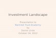 Investment Landscape Presentation to Nominet Trust Academy by Daniel Linde October 16, 2012