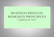 1 BUSINESS PROCESS REDESIGN PRINCIPLES “Lighting the Way”