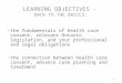 1 LEARNING OBJECTIVES – BACK TO THE BASICS: the fundamentals of health care consent, relevant Ontario legislation, and your professional and legal obligations