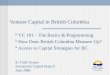 Venture Capital in British Columbia  VC 101 – The Basics & Programming  How Does British Columbia Measure Up?  Access to Capital Strategies for BC R