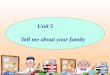 Unit 5 Tell me about your family. Vocabulary (Family tree) grandfathergrandmother fathermotheruncleaunt husbandwifebrothersistercousin niecenephew