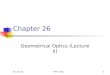 Dr. Jie ZouPHY 11611 Chapter 26 Geometrical Optics (Lecture II)