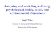 Analysing and modelling wellbeing: psychological, bodily, social, and environmental dimensions Neil Thin School of Social and Political Science University