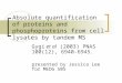 Absolute quantification of proteins and phosphoproteins from cell lysates by tandem MS Gygi et al (2003) PNAS 100(12), 6940-6945. presented by Jessica