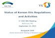 Korea Automobile Testing & Research Institute Status of Korean EVs Regulations and Activities Dongseok CHOI Korea Automobile Testing & Research Institute