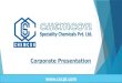 Www.cscpl.com Corporate Presentation. Introduction  Chemcon is a leading manufacturer of Pharmaceutical intermediates and Oilfield Chemicals (Completion
