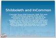 Shibboleth and InCommon Copyright Texas A&M University 2008. This work is the intellectual property of the author. Permission is granted for this material