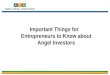Important Things for Entrepreneurs to Know about Angel Investors