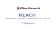 REACH Registration, Evaluation & Authorisation of Chemicals T. Pearson
