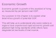 Economic Growth Economic growth is growth of the standard of living as measured by per person real GDP. Our purpose in this chapter is to explain what