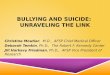 BULLYING AND SUICIDE: UNRAVELING THE LINK Christine Moutier, M.D., AFSP Chief Medical Officer Deborah Temkin, Ph.D., The Robert F. Kennedy Center Jill
