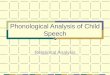 Phonological Analysis of Child Speech Relational Analysis