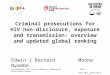 AIDS 2012, Washington DC Criminal prosecutions for HIV non-disclosure, exposure and transmission: overview and updated global ranking Edwin J Bernard Moono