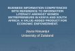 BUSINESS INFORMATION COMPETENCES WITH REFERENCE TO INFORMATION LITERACY AMONGST WOMEN ENTREPRENEURS IN KENYA AND SOUTH AFRICA: A VALUE-ADDED PRODUCT FOR