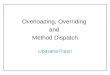 Overloading, Overriding and Method Dispatch Upasana Pujari
