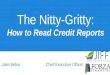 The Nitty-Gritty: How to Read Credit Reports Jake Bebar Chief Executive Officer Katherine McLarney Chief Executive Officer